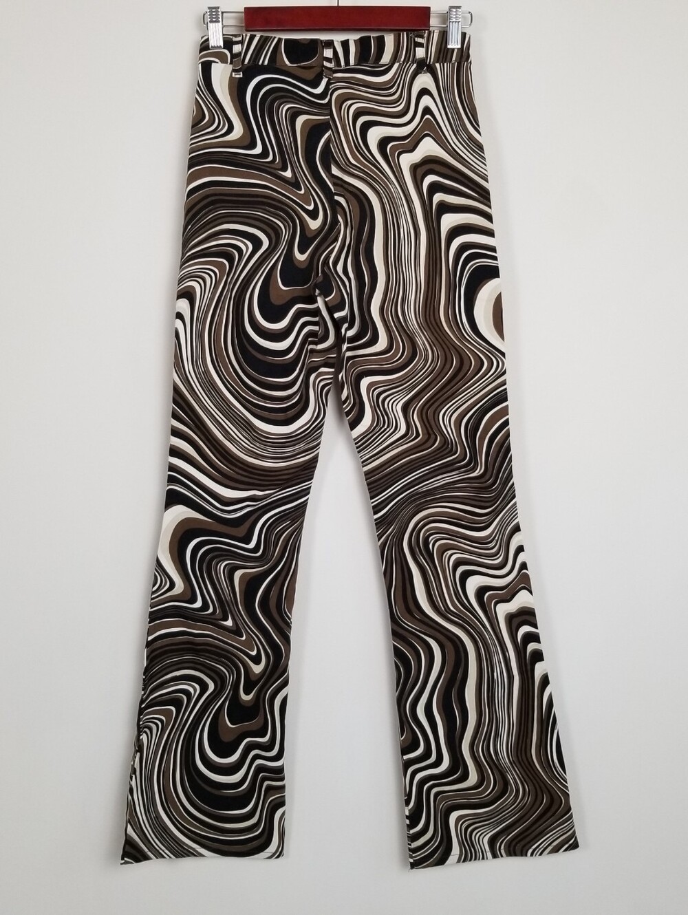Motel Rocks Zoven Flare Trouser In 70's Ripple Size Small - Picture 4 of 6